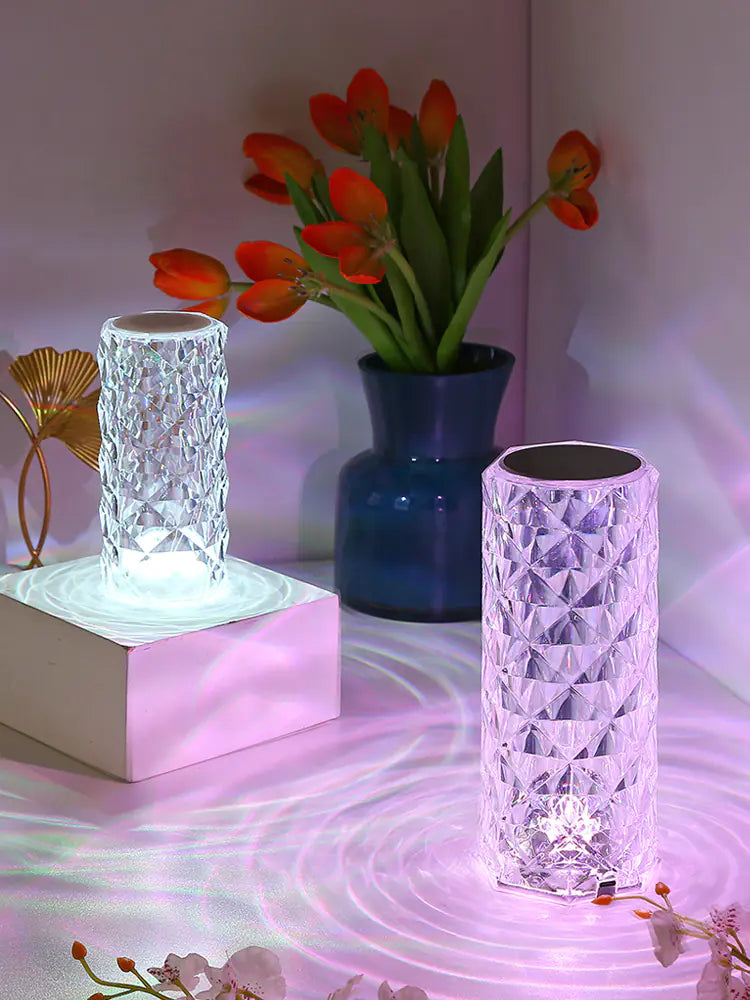 LED Touch Decorative Crystal Rose Lamp for Bedroom