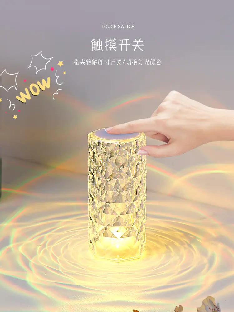 LED Touch Decorative Crystal Rose Lamp for Bedroom