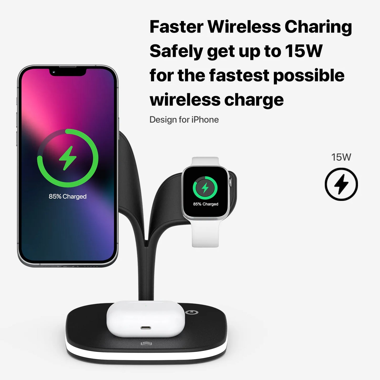Magnetic 3-in-1 Wireless Charge Station