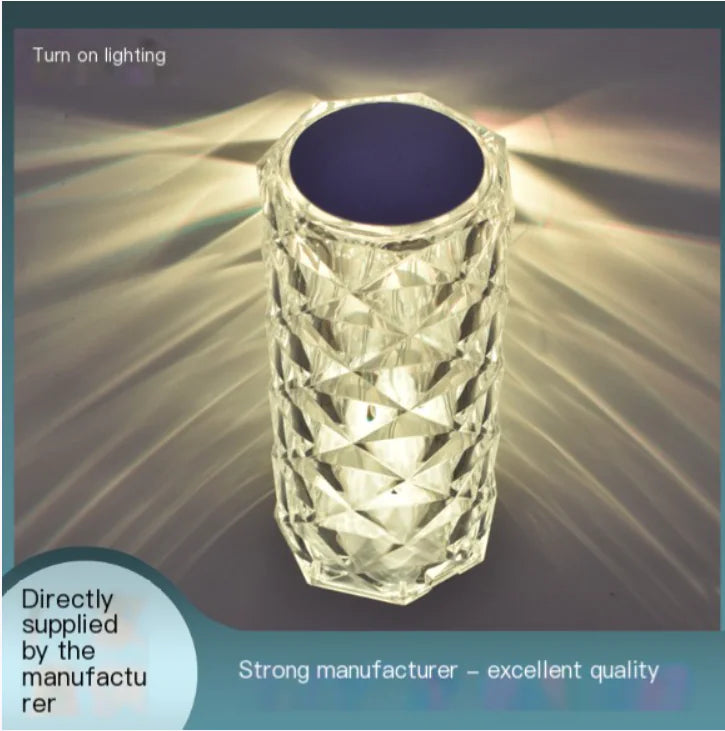 LED Touch Decorative Crystal Rose Lamp for Bedroom