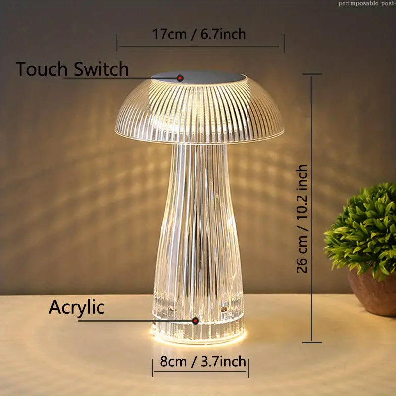 16 Color RGB Crystal Table Lamp - Touch USB Night Light