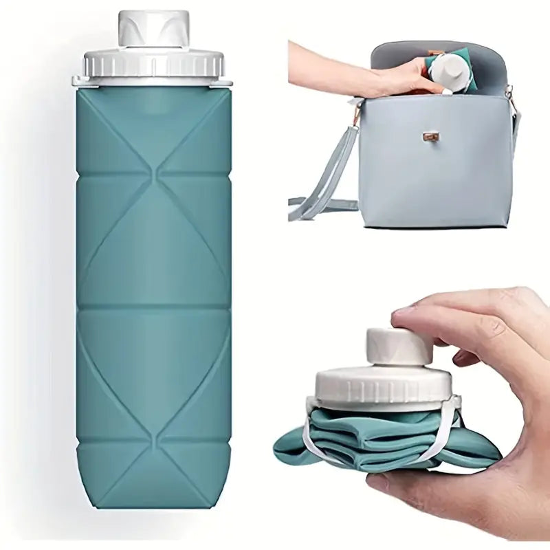 Lightweight Silicone Folding Water Bottle 600ml