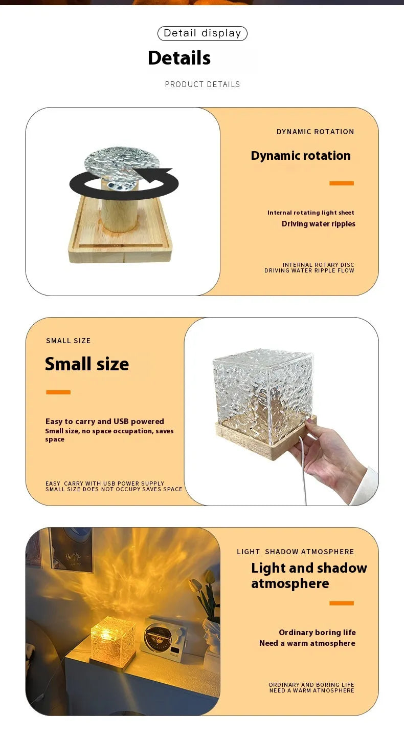 Dynamic Water Wave Rotating Ambience Lamp