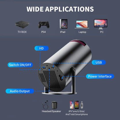 Portable HD Home Theater Projector HY300Pro 4K