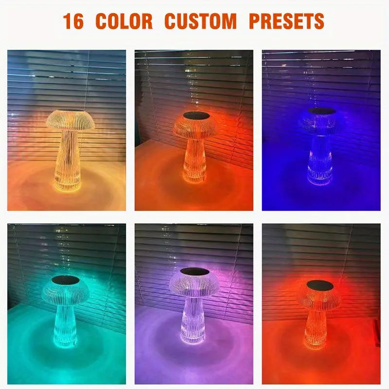 16 Color RGB Crystal Table Lamp - Touch USB Night Light