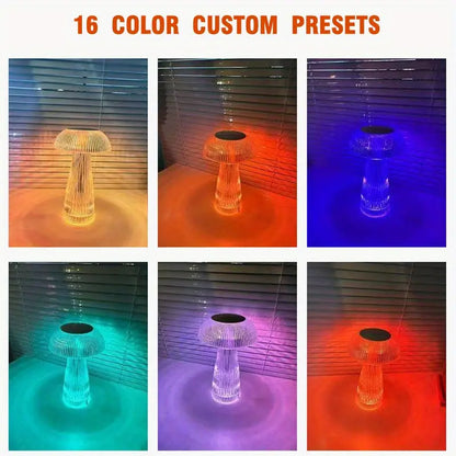 16 Color RGB Crystal Table Lamp - Touch USB Night Light