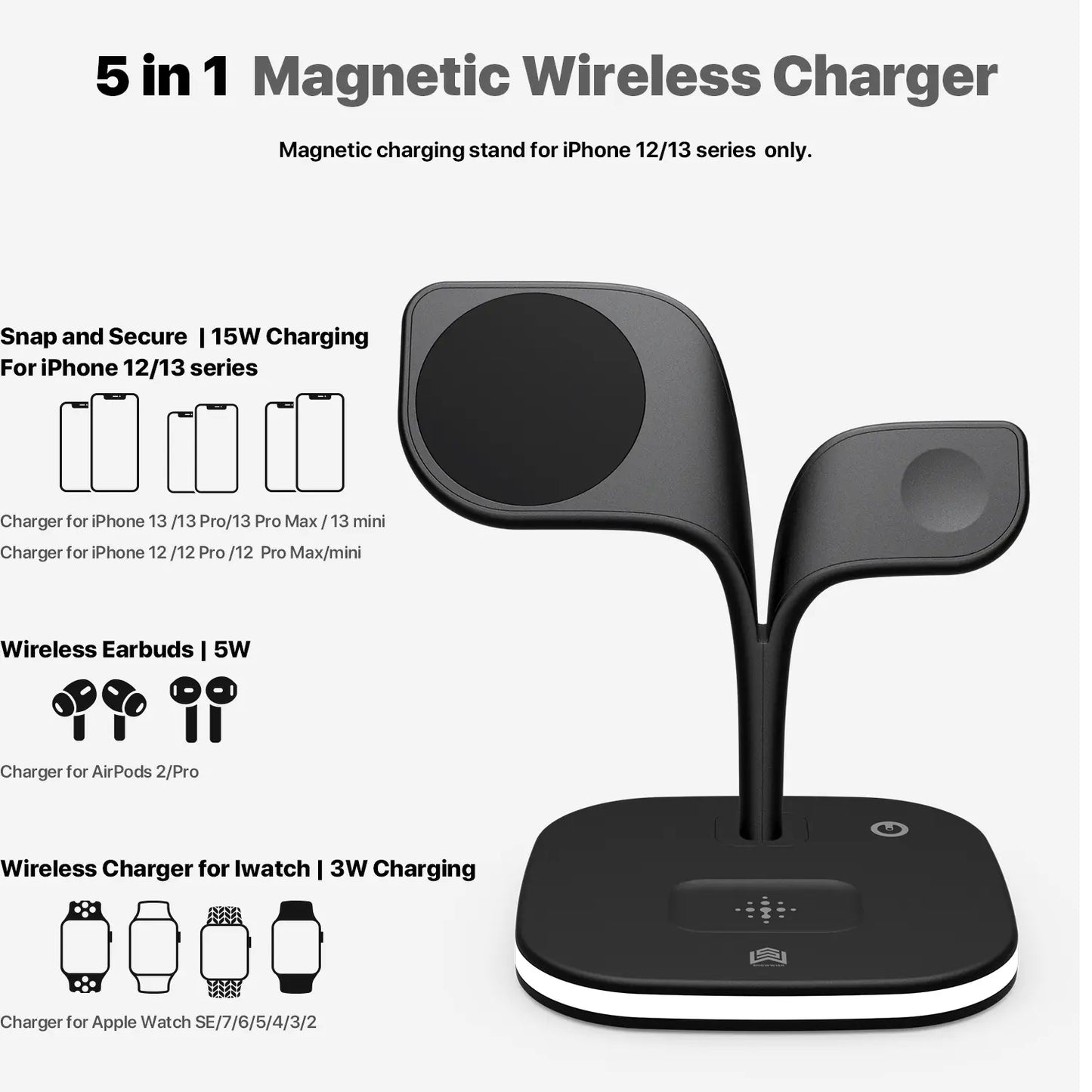 Magnetic 3-in-1 Wireless Charge Station