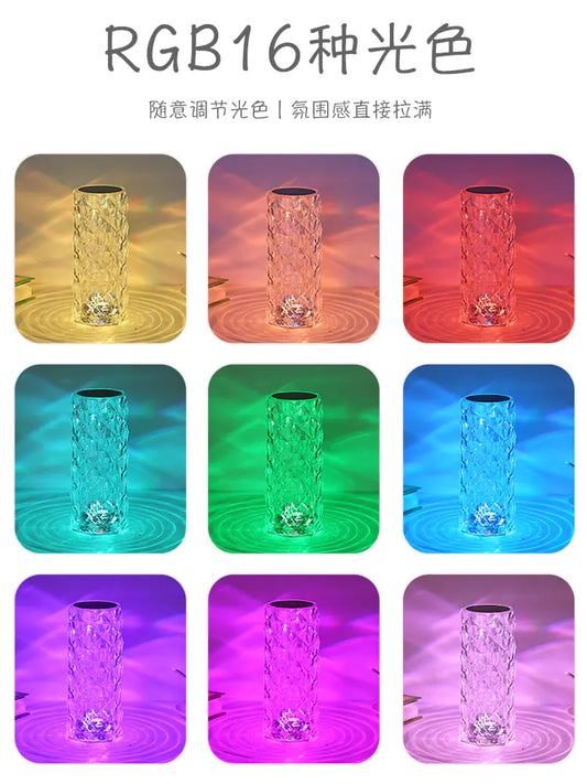 LED Touch Decorative Crystal Rose Lamp for Bedroom