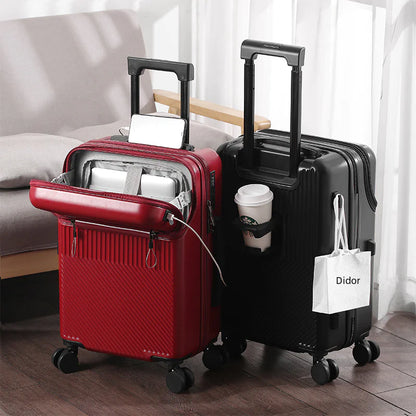 Multifunctional Travel Suitcase with Cup Holder