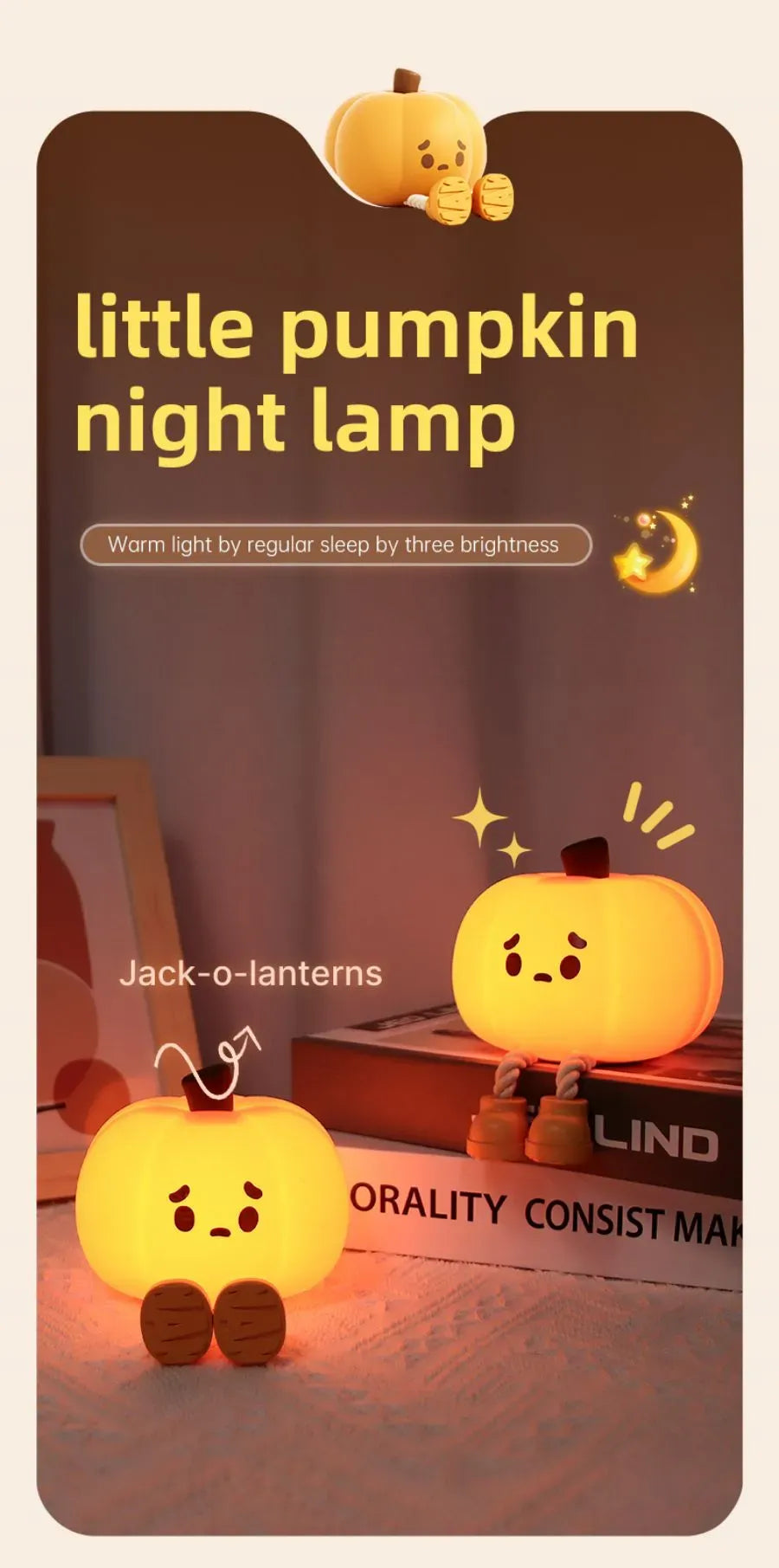 SpookyGlow Silicone Pumpkin Night Light