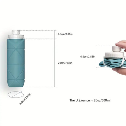 Lightweight Silicone Folding Water Bottle 600ml